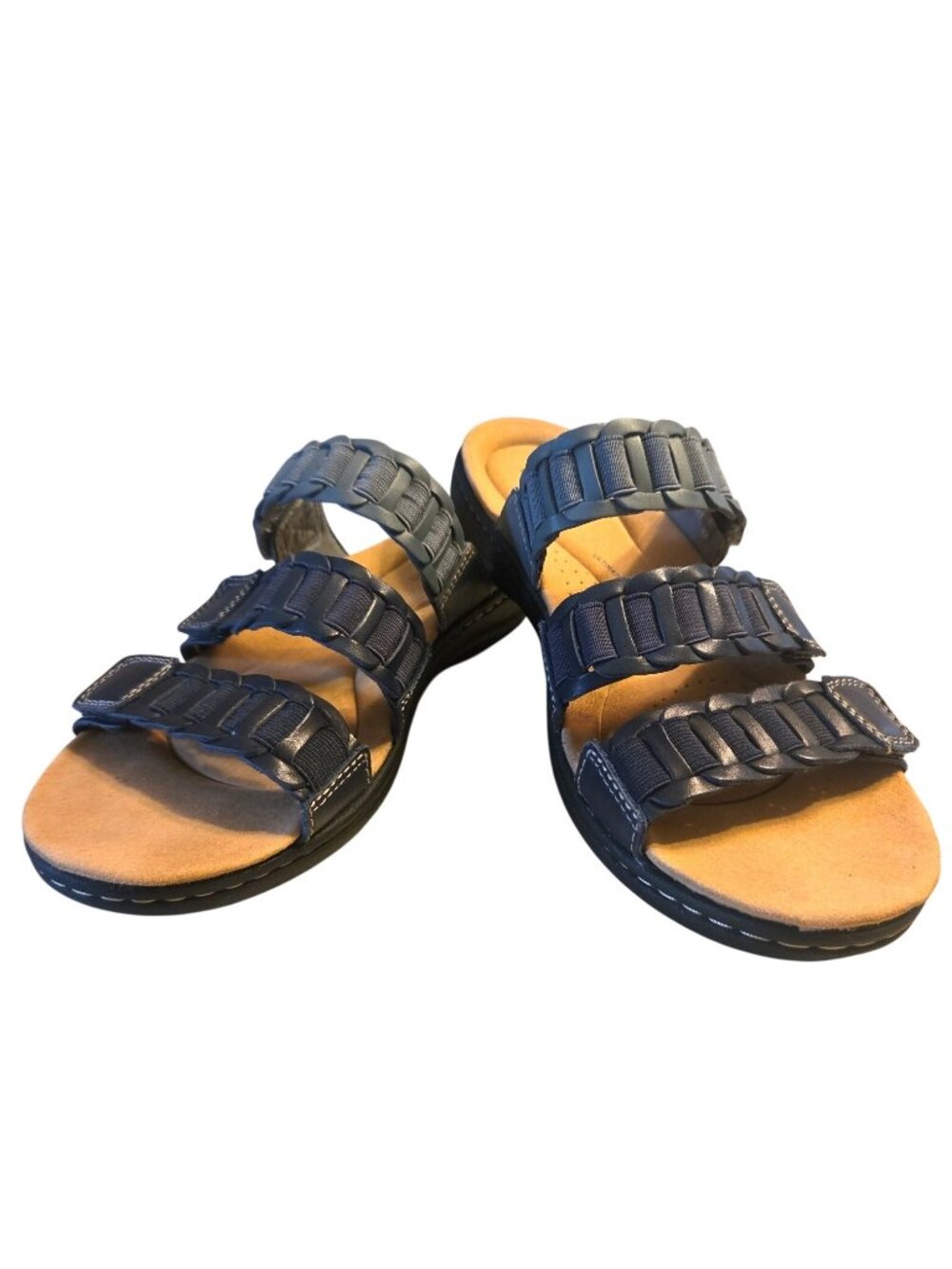 9.5M Sandals Clarks Collection Laurieann Shoes Slides Casual Navy Blue